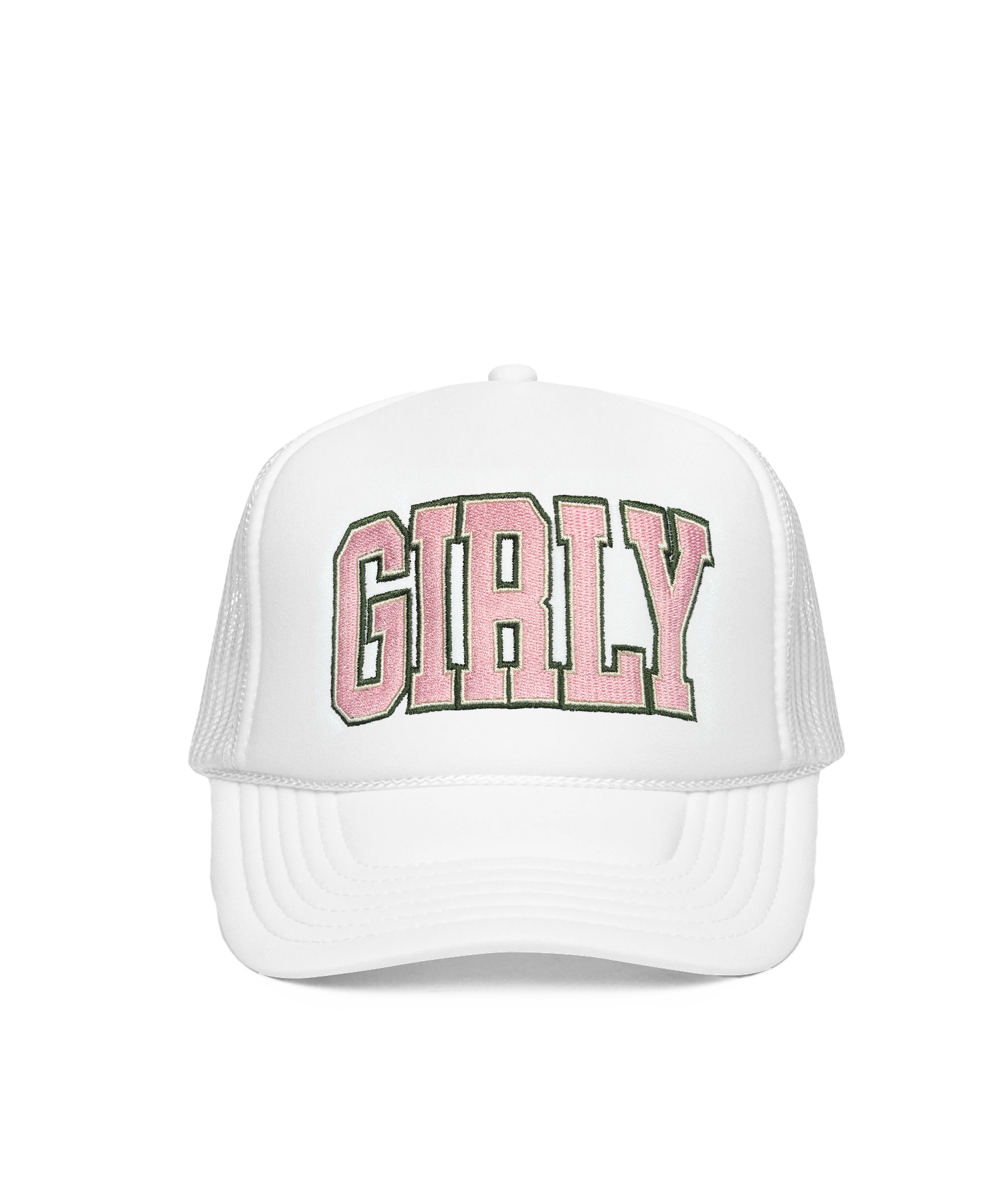 Girly Embroidery Trucker White
